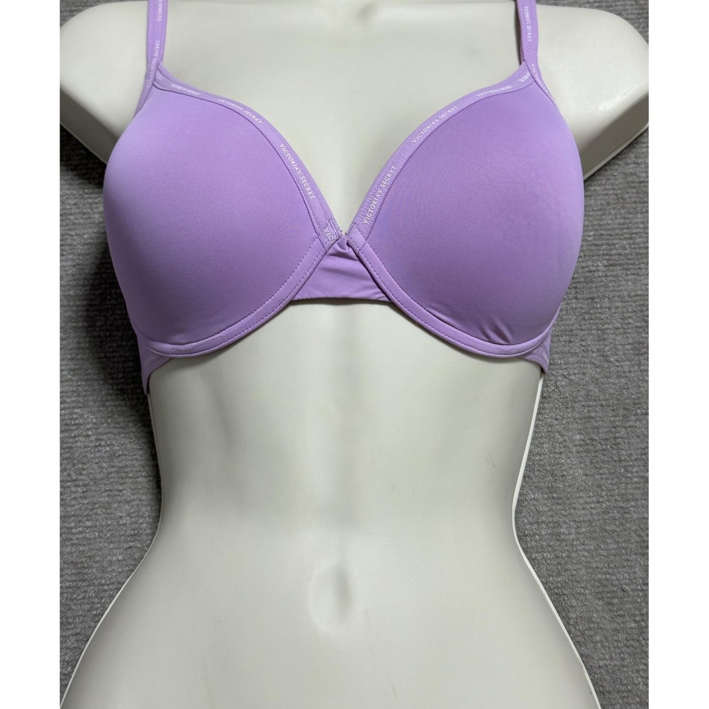 Victoria's‎ Secret Bra Womens 32DDD F70 Purple Lightly Lined Demi Underwire Logo